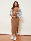 Maternity Split Side Cable Knit Dress