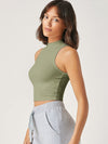 BASICS Mock Neck Crop Tank Top