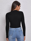 Zip Half Placket Rib knit Tee