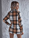 Tartan Plaid Button Up Longline Shirt