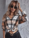 Tartan Plaid Button Up Longline Shirt