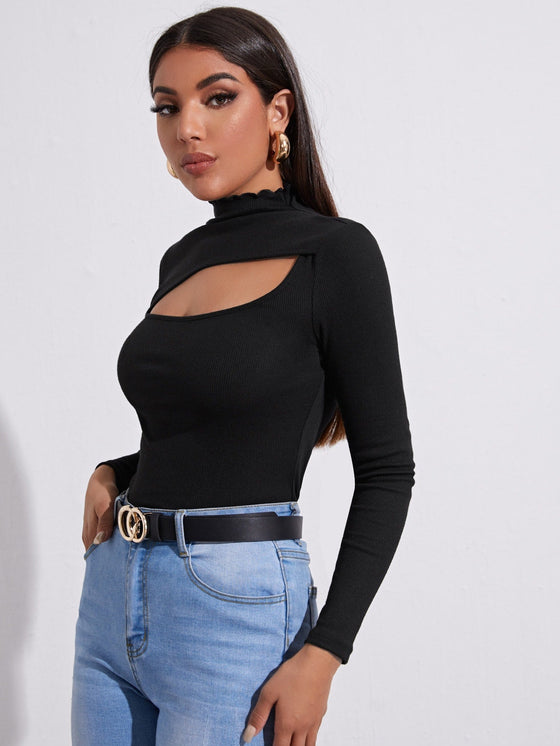 Cutout Front Fitted Tee
