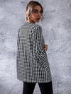 Open Front Houndstooth Blazer