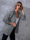 Open Front Houndstooth Blazer