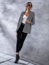Open Front Houndstooth Blazer