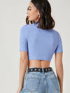 BASICS Mock Neck Rib knit Crop Top