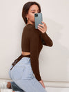 Tied Cutout Back Crop Tee