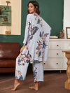 3 Pack Floral Print Robe Pajama Set