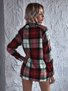 Tartan Plaid Button Up Longline Shirt