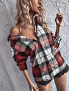 Tartan Plaid Button Up Longline Shirt