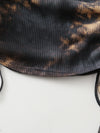 Drawstring Ruched Side Rib knit Tie Dye Dress