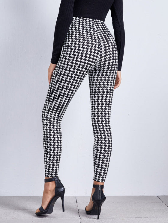High Waist Houndstooth Leggings