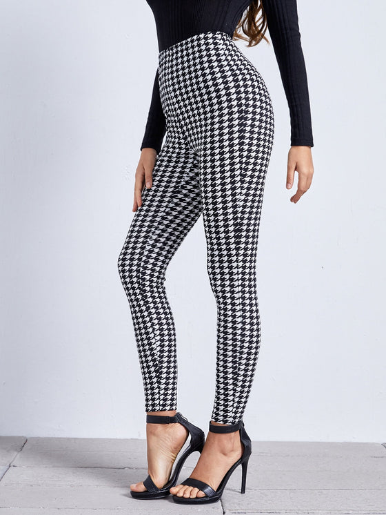 High Waist Houndstooth Leggings