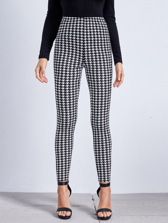 High Waist Houndstooth Leggings