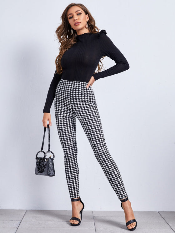 High Waist Houndstooth Leggings