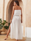 Bandeau Top Tie Side Skirt Cover Up Set