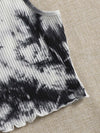 Tie Dye Lettuce Trim Rib knit Crop Tank Top