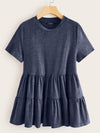 Plus Marled Knit Smock Top
