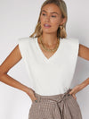 V Neck Shoulder Pad Tank Top