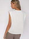 V Neck Shoulder Pad Tank Top