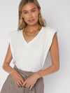 V Neck Shoulder Pad Tank Top