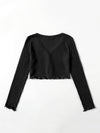 Lettuce Edge Waffle Knit Button Up Top