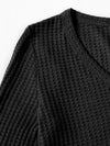 Lettuce Edge Waffle Knit Button Up Top