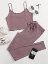 Lettuce Edge Waffle Knit Cami Top Leggings Set