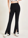 Split Hem Flare Leg Pants