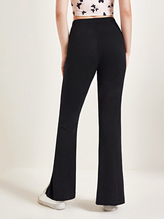 Split Hem Flare Leg Pants