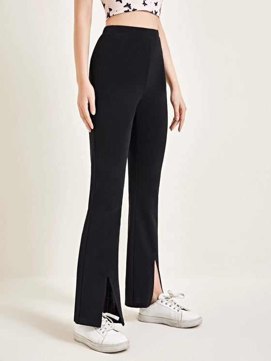 Split Hem Flare Leg Pants