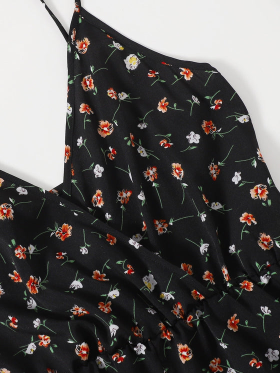 Surplice Neck Ditsy Floral Romper