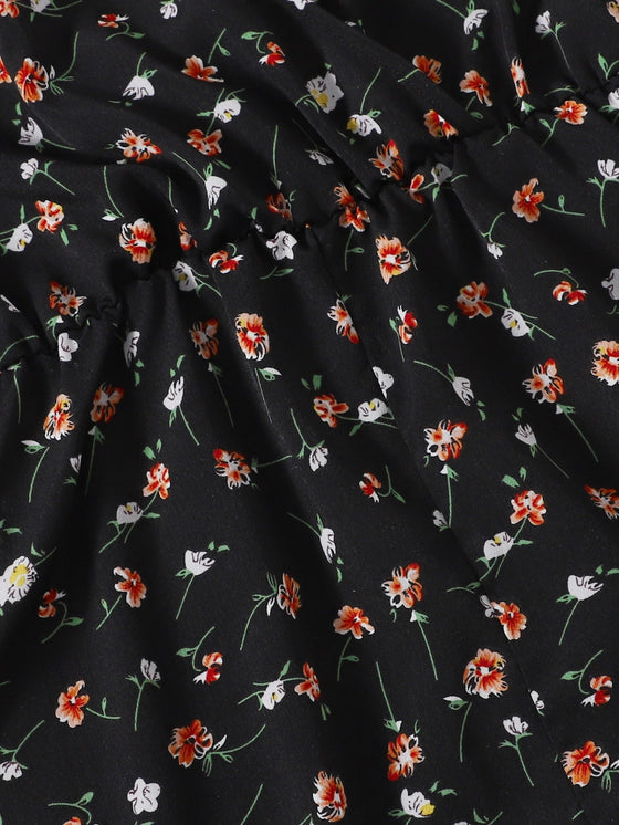 Surplice Neck Ditsy Floral Romper