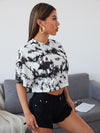 Drop Shoulder Tie Dye Crop Tee
