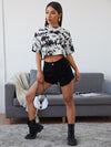 Drop Shoulder Tie Dye Crop Tee
