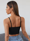 BAE Draped Neck Glitter Crop Cami Top