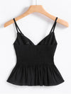 Solid Shirred Cami Top