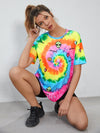 Letter Alien Print Tie Dye Tee