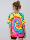 Letter Alien Print Tie Dye Tee