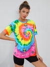 Letter Alien Print Tie Dye Tee