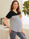 Maternity Color Block Striped Tee