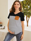 Maternity Color Block Striped Tee