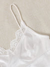 Lace Trim Velvet Crop Cami Top