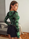 Lettuce Edge Marble Mesh Top Without Bra