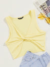 Twist Front Rib knit Tank Crop Top