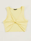 Twist Front Rib knit Tank Crop Top
