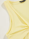 Twist Front Rib knit Tank Crop Top