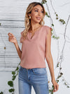 Notched Neck Scallop Trim Top