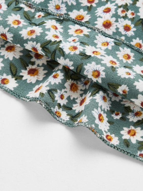 Plus Ditsy Floral Print Shirred Back Cami Top