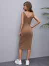 Rib knit Solid Tank Dress